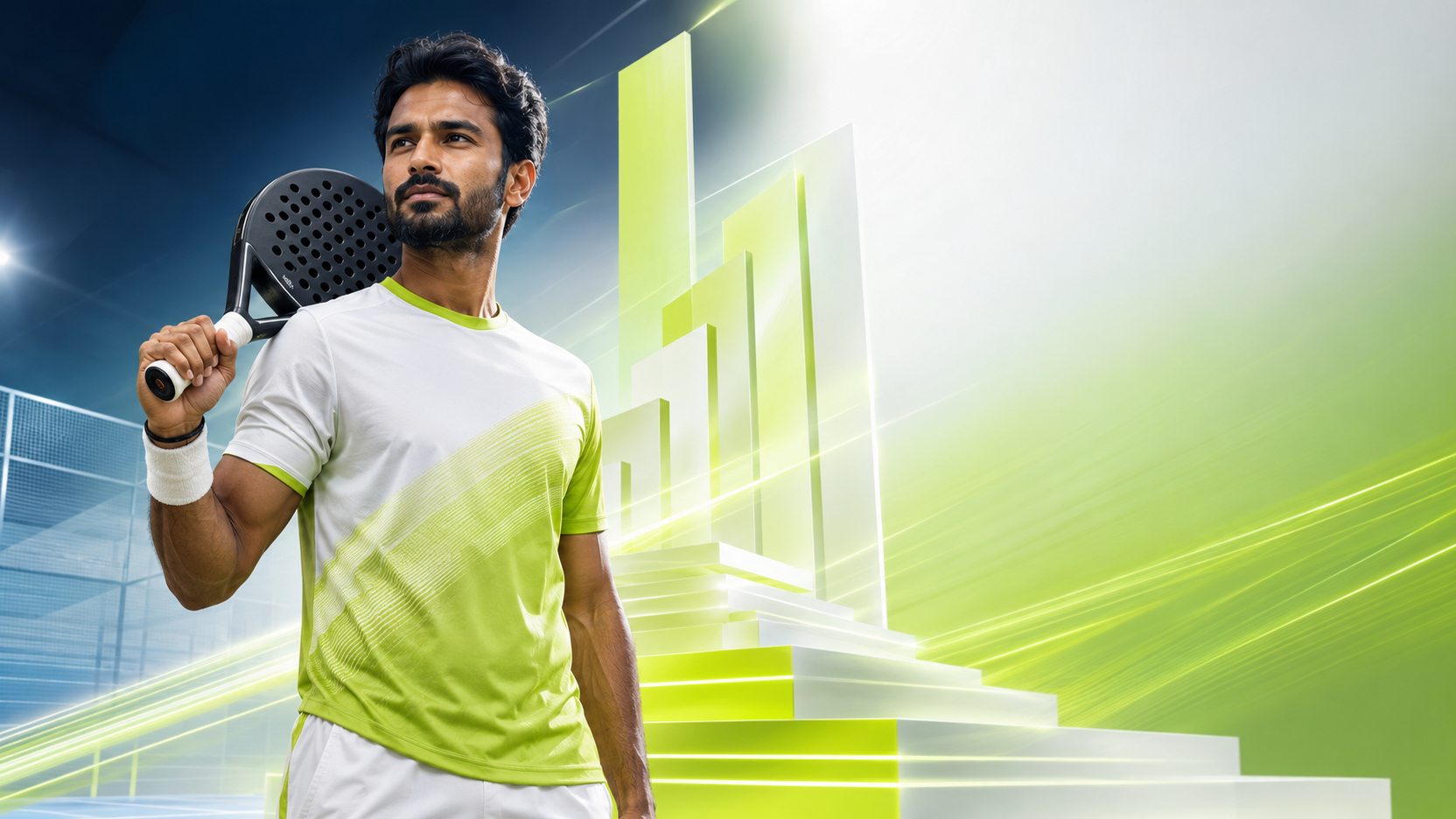 Male padel competitor ready for a Nett Padel tournament
